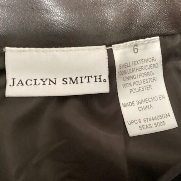 Dark Brown Leather Skirt Sz 6 Jaclyn Smith #173F - Picture 11 of 12